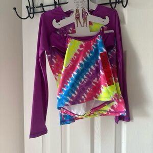 Lands’ End Girls 3 Piece Swimsuit Set 6